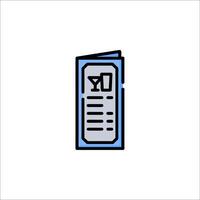 A menu icon with a drink in it vector
