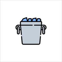 A garbage can icon on a white background vector
