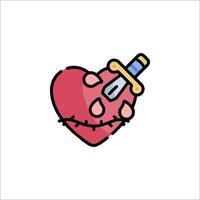 A heart with a knife inside it vector