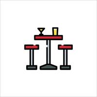 Bar and table icon vector