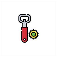 A wrench and gear icon on a white background vector