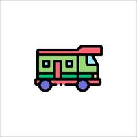 A colorful camper truck icon on a white background vector