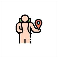 A man with a map marker in his hand vector