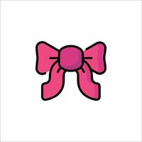 A pink bow icon on a white background vector