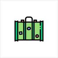 A suitcase icon with colorful dots on it vector