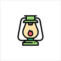 A green and red lantern icon on a white background vector
