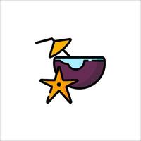 A drink with a starfish on top of it vector