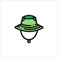 A green hat with a green ribbon on it vector