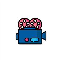 A movie camera icon on a white background vector
