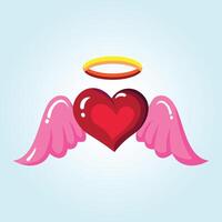 Heart with Wings and Halo A Symbol of Love and Devotion vector