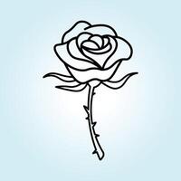 Elegant Line Art Rose A Simple Yet Beautiful Floral Design vector