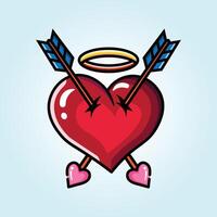 Cupid's Arrow Pierces a Heart, a Symbol of Love and Devotion vector
