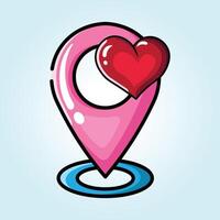 Love Location Pointer A Pink Heart Shaped GPS Marker vector