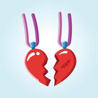 Broken Heart Pendants A Symbol of a Shattered Relationship vector