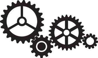 Cogwheel group black icon,Setting symbol vector