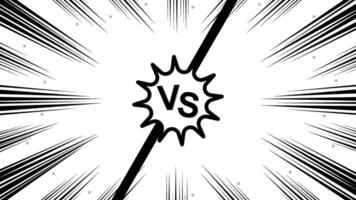 Black color Versus letter background design with long fissure vector