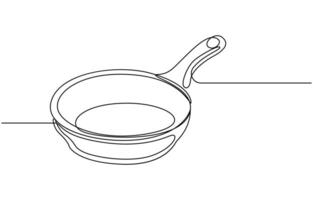 one continuous line drawing of big pan vector