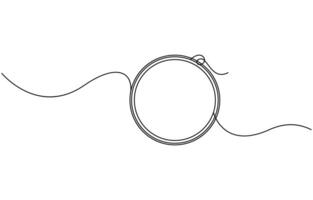 Red blank prize tag continuous one line vector