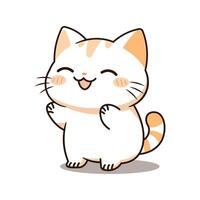 A cheerful cartoon cat illustration, showcasing a happy and playful kitten. The cat's expression is full of joy and happiness vector
