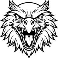 an angry eagle head with open mouth vector