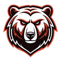 head of bear shown on a white background vector