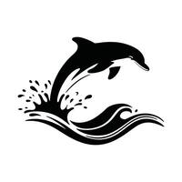 Majestic Dolphin Leaping Through Ocean Waves vector