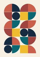 Retro artwork of abstract symbols with colorful geometric shapes. Modern aesthetic minimalist art vector