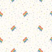 LGBTQ seamless pattern with rainbow flag. Pride Parade. Pride Month multi colored fun backdrop vector