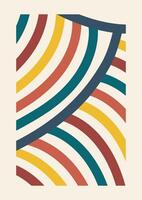 Modern abstract background with stripes. Retro geometric Scandinavian style poster vector