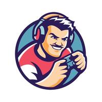 a man with headphones and a controller is holding vector