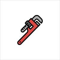 A red and black wrench icon on a white background vector