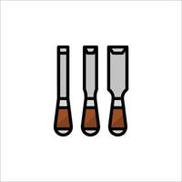 Three knives with wooden handles on a white background vector