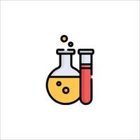 A laboratory flask with a test tube and a liquid vector
