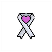 A ribbon with a heart inside it vector