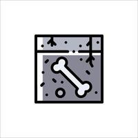 A bone in a box icon vector