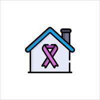 A house with a pink ribbon on it vector