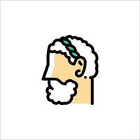 A man with a beard and a green headband vector