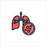 Lungs and lungs icon, illustration vector