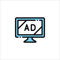 An ad on a monitor with the word ad on it vector