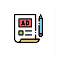 An ad with a pencil and paper icon vector