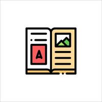 An open book with a letter a on it vector
