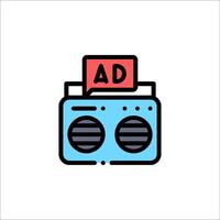 An ad for an ad on a radio vector
