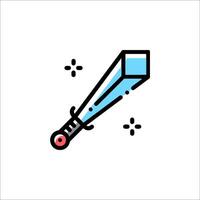 A sword icon with a red eye vector