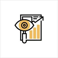 An eye looking at a chart icon vector