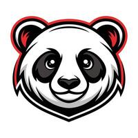 a panda bear head with black and white stripes vector