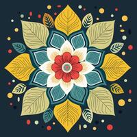 blooming hand draw colorful simple beautiful floral pattern vector