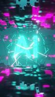 Dynamic 3D Sci-Fi Animation of AI Text vertical video