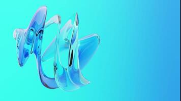 water morphing in different shapes in blue background with copy space for text video