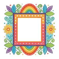 Square Frame Background of Summer Flowers vector