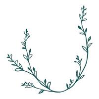 Decorative Nature Element Botanical Rounded Frame Floral Leafy Wreath Border vector